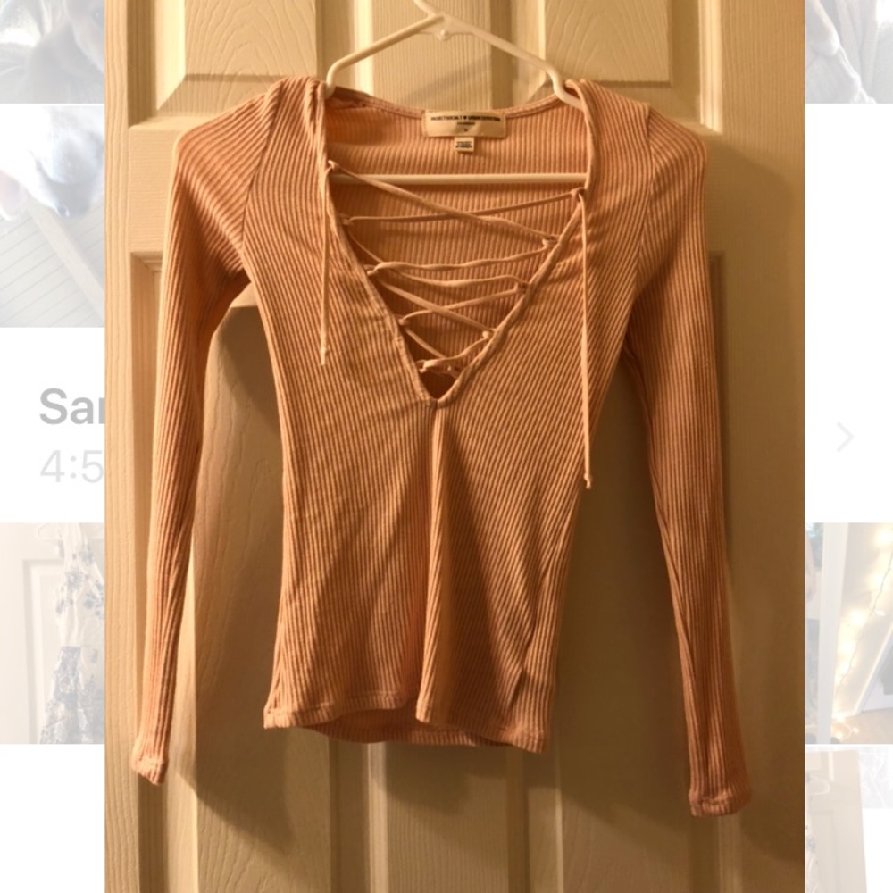 Urban outfitters knitted lace-up long sleeve